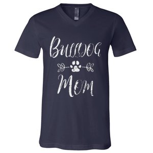 Womens Bulldog Mom French Bulldog Mom Funny Dog Mom V-Neck T-Shirt