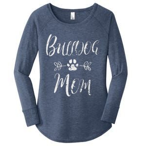 Womens Bulldog Mom French Bulldog Mom Funny Dog Mom Women's Perfect Tri Tunic Long Sleeve Shirt