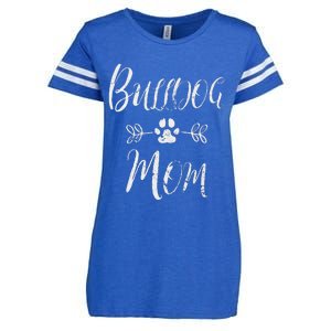 Womens Bulldog Mom French Bulldog Mom Funny Dog Mom Enza Ladies Jersey Football T-Shirt