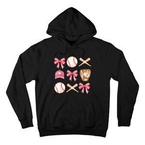 Women Baseball Mom Coquette Mothers Day Baseball Mama Gift Hoodie