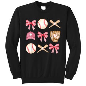 Women Baseball Mom Coquette Mothers Day Baseball Mama Gift Sweatshirt