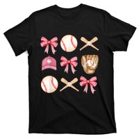 Women Baseball Mom Coquette Mothers Day Baseball Mama Gift T-Shirt