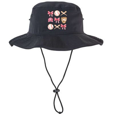 Women Baseball Mom Coquette Mothers Day Baseball Mama Gift Legacy Cool Fit Booney Bucket Hat