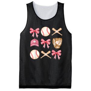 Women Baseball Mom Coquette Mothers Day Baseball Mama Gift Mesh Reversible Basketball Jersey Tank