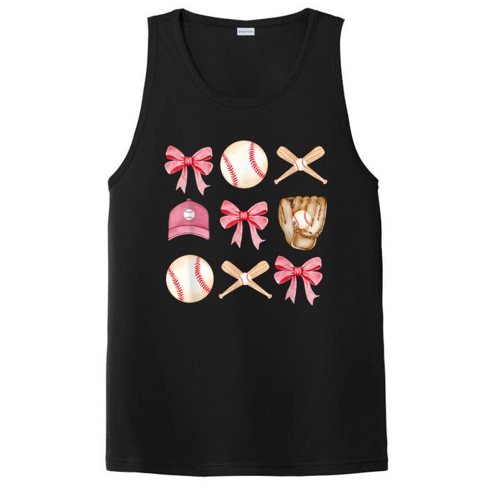 Women Baseball Mom Coquette Mothers Day Baseball Mama Gift PosiCharge Competitor Tank