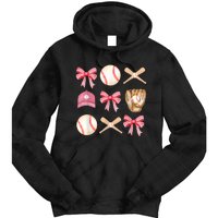 Women Baseball Mom Coquette Mothers Day Baseball Mama Gift Tie Dye Hoodie