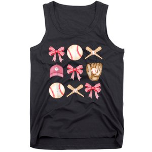 Women Baseball Mom Coquette Mothers Day Baseball Mama Gift Tank Top