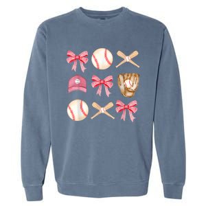 Women Baseball Mom Coquette Mothers Day Baseball Mama Gift Garment-Dyed Sweatshirt