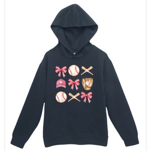 Women Baseball Mom Coquette Mothers Day Baseball Mama Gift Urban Pullover Hoodie