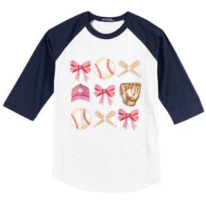 Women Baseball Mom Coquette Mothers Day Baseball Mama Gift Baseball Sleeve Shirt