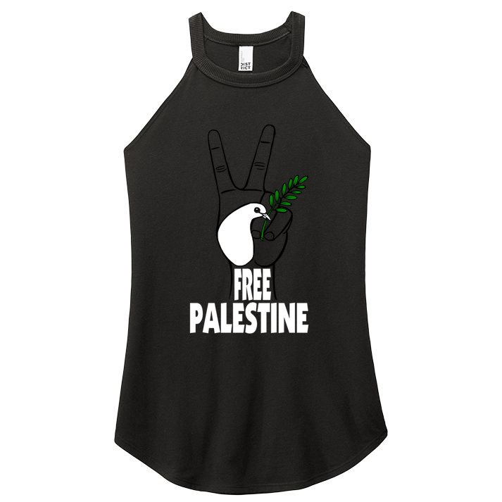 West Bank Middle East Peace Dove Olive Branch Free Palestine Gift Women's Perfect Tri Rocker Tank