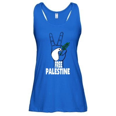 West Bank Middle East Peace Dove Olive Branch Free Palestine Gift Ladies Essential Flowy Tank