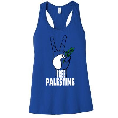 West Bank Middle East Peace Dove Olive Branch Free Palestine Gift Women's Racerback Tank