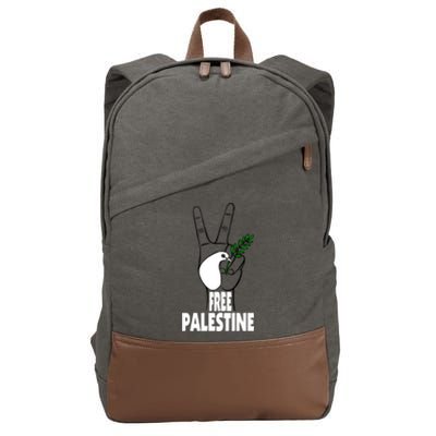 West Bank Middle East Peace Dove Olive Branch Free Palestine Gift Cotton Canvas Backpack