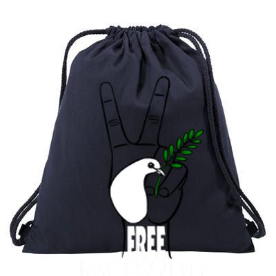 West Bank Middle East Peace Dove Olive Branch Free Palestine Gift Drawstring Bag