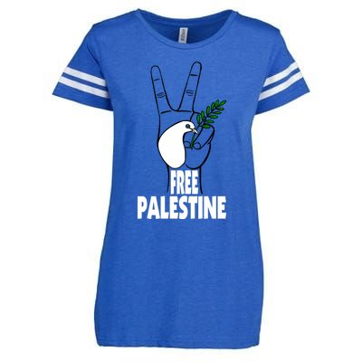 West Bank Middle East Peace Dove Olive Branch Free Palestine Gift Enza Ladies Jersey Football T-Shirt