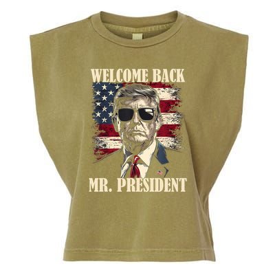 Welcome Back Mr President Donald Trump Victory Garment-Dyed Women's Muscle Tee
