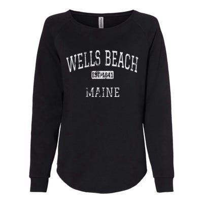 Wells Beach Maine Me Vintage Womens California Wash Sweatshirt