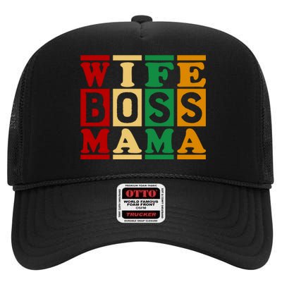 Wife Boss Mama High Crown Mesh Back Trucker Hat