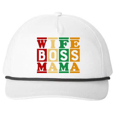 Wife Boss Mama Snapback Five-Panel Rope Hat