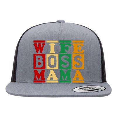 Wife Boss Mama Flat Bill Trucker Hat