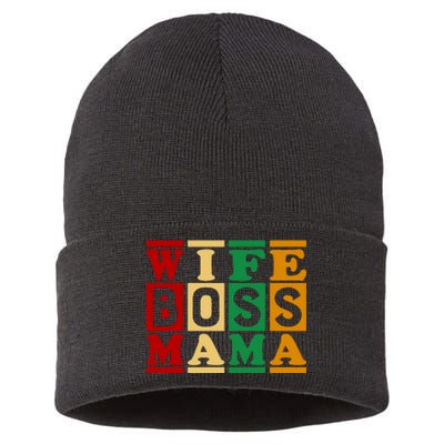 Wife Boss Mama Sustainable Knit Beanie