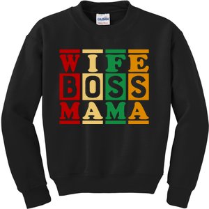 Wife Boss Mama Kids Sweatshirt