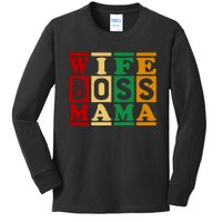 Wife Boss Mama Kids Long Sleeve Shirt