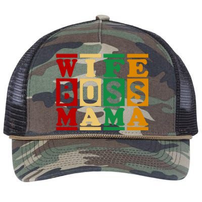 Wife Boss Mama Retro Rope Trucker Hat Cap