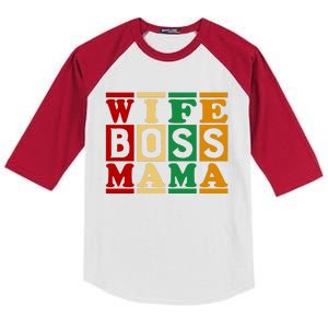 Wife Boss Mama Kids Colorblock Raglan Jersey