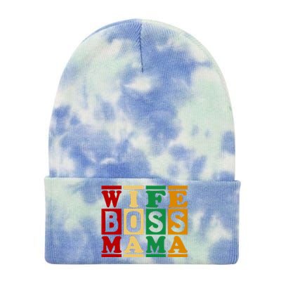 Wife Boss Mama Tie Dye 12in Knit Beanie