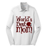 Worlds Best Mom Ladybugs Silk Touch Performance Long Sleeve Polo