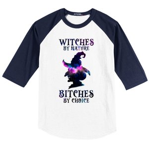 Witches By Nature Bitches By Choice Funny Halloween Witch Meaningful Gift Baseball Sleeve Shirt