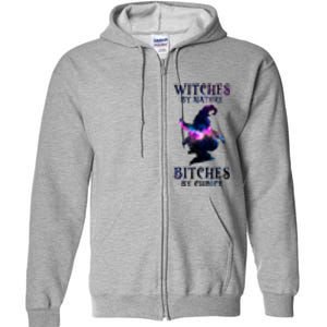 Witches By Nature Bitches By Choice Funny Halloween Witch Meaningful Gift Full Zip Hoodie