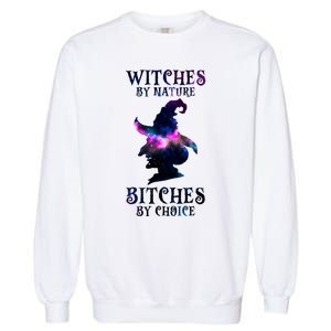 Witches By Nature Bitches By Choice Funny Halloween Witch Meaningful Gift Garment-Dyed Sweatshirt