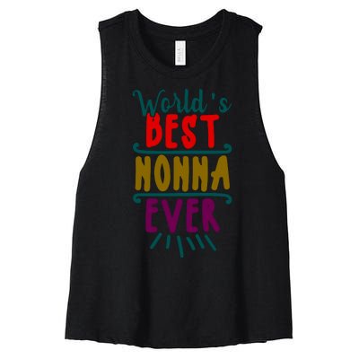 World's Best Nonna Ever Gift For Mothers Day, Mothers Women's Racerback Cropped Tank