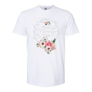 Womens Best Nanny Ever Floral Decoration Grandma Softstyle CVC T-Shirt