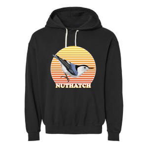 White Breasted Nuthatch Bird Birdlover Birdwatcher Biologist Garment-Dyed Fleece Hoodie