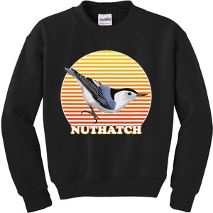 White Breasted Nuthatch Bird Birdlover Birdwatcher Biologist Kids Sweatshirt