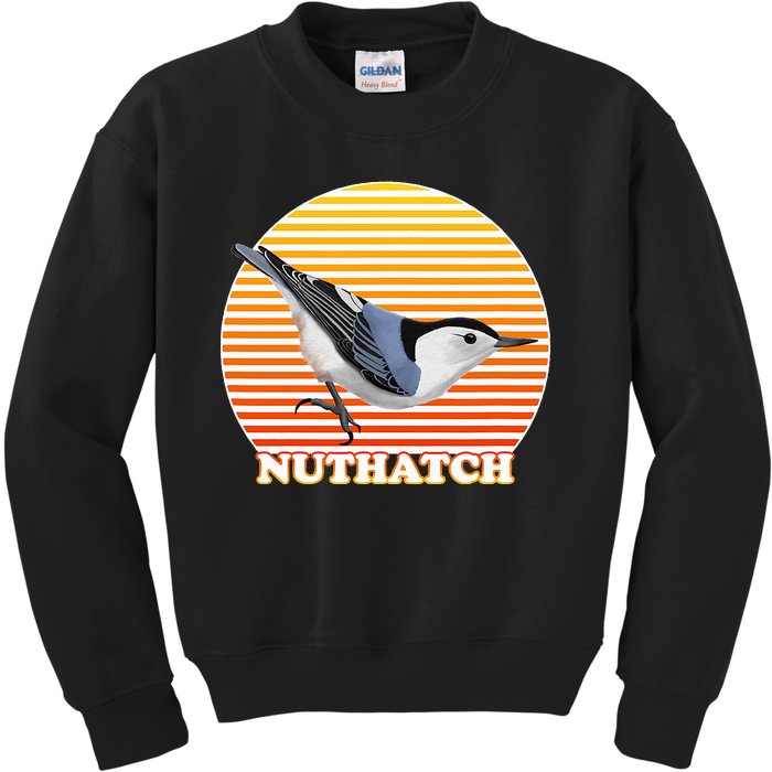 White Breasted Nuthatch Bird Birdlover Birdwatcher Biologist Kids Sweatshirt