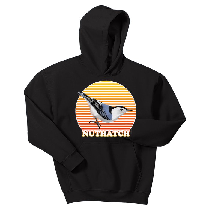 White Breasted Nuthatch Bird Birdlover Birdwatcher Biologist Kids Hoodie