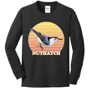 White Breasted Nuthatch Bird Birdlover Birdwatcher Biologist Kids Long Sleeve Shirt