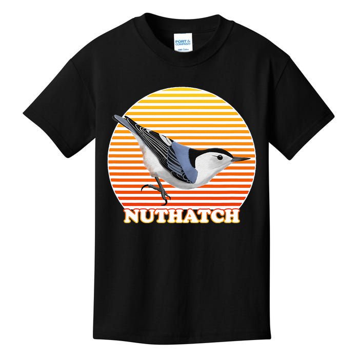 White Breasted Nuthatch Bird Birdlover Birdwatcher Biologist Kids T-Shirt