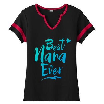 World Best Nana Ever Grandma Gift Ladies Halftime Notch Neck Tee