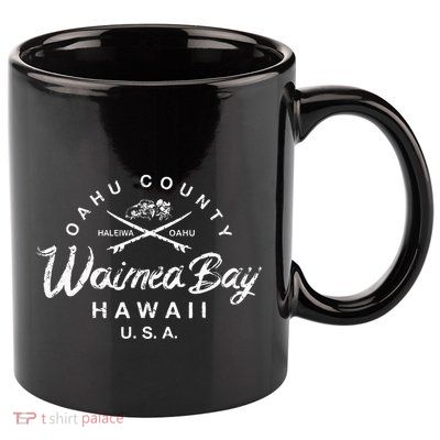 Waimea Bay North Shore Oahu Haleiwa Vintage 11oz C Handle Ceramic Mug