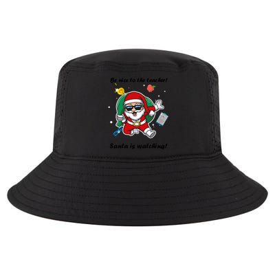 Wo Be Nice To The Teacher. Santa Is Watching! A Fun Christmas Cool Comfort Performance Bucket Hat