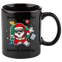 Wo Be Nice To The Teacher. Santa Is Watching! A Fun Christmas 11oz C Handle Ceramic Mug