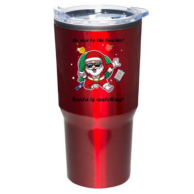 Wo Be Nice To The Teacher. Santa Is Watching! A Fun Christmas Tumbler