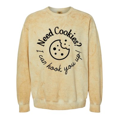 Womens Baking Need Cookies I Can Hook You Up Colorblast Crewneck Sweatshirt