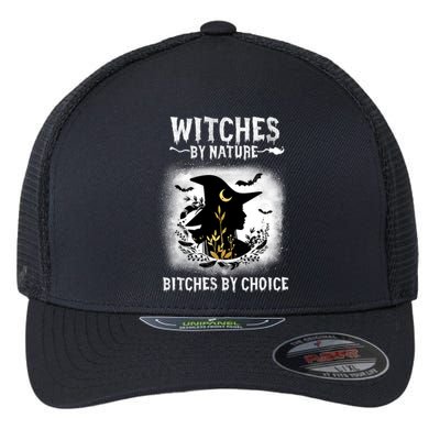 Witches By Nature Bitches By Choice Funny Halloween Gift Flexfit Unipanel Trucker Cap